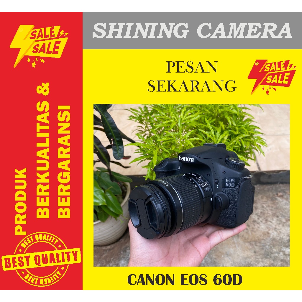 CANON EOS 60D SEMI PRO + KIT 18-55MM LAYAR FLIP MULUS NO VIGNETE SEPERTI BARU