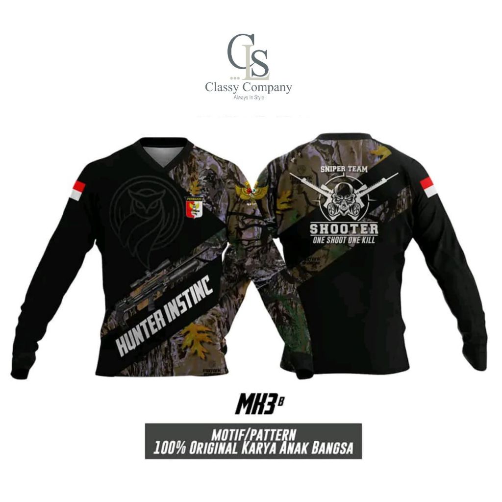 Classy Company V-Neck Baju Casual Perbakin Menembak