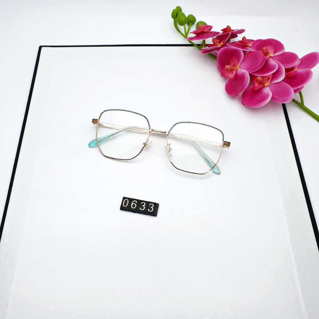 FRAME 0633/KACAMATA FASHION WANITA/PRIA BENING NORMAL/KACAMATA BESI TITANIUM/FRAME KACAMATA/