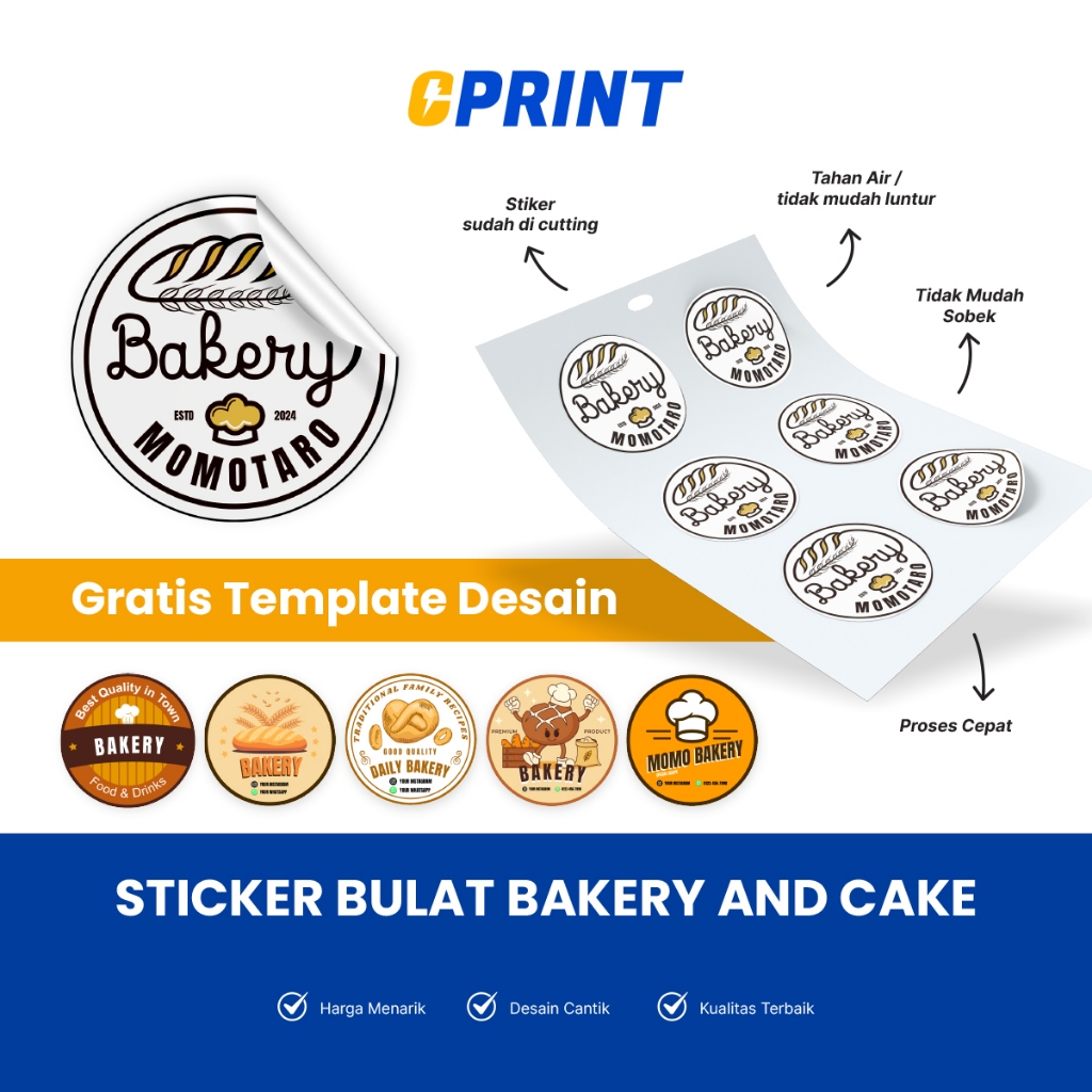 

Stiker Bulat Vinyl Susu Putih Anti Air Custom Label Makanan Roti Free Template