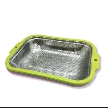 Bakul Tirisan Gorengan Kotak Warna Stainless