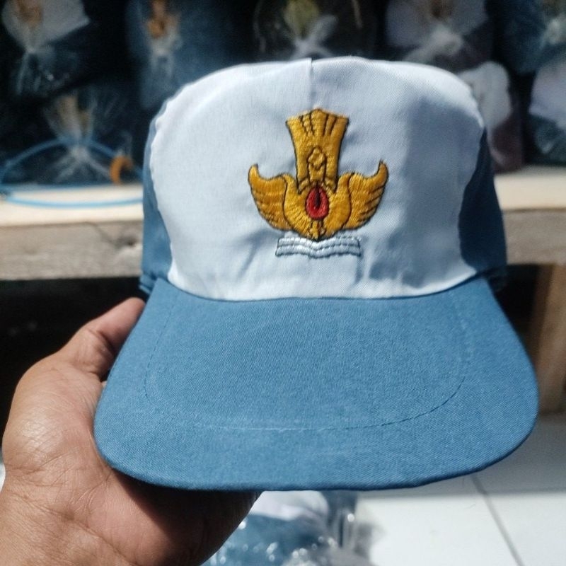 topi sekolah sma polos sma putih bordir anak laki-laki perempuan isi 20 pcs