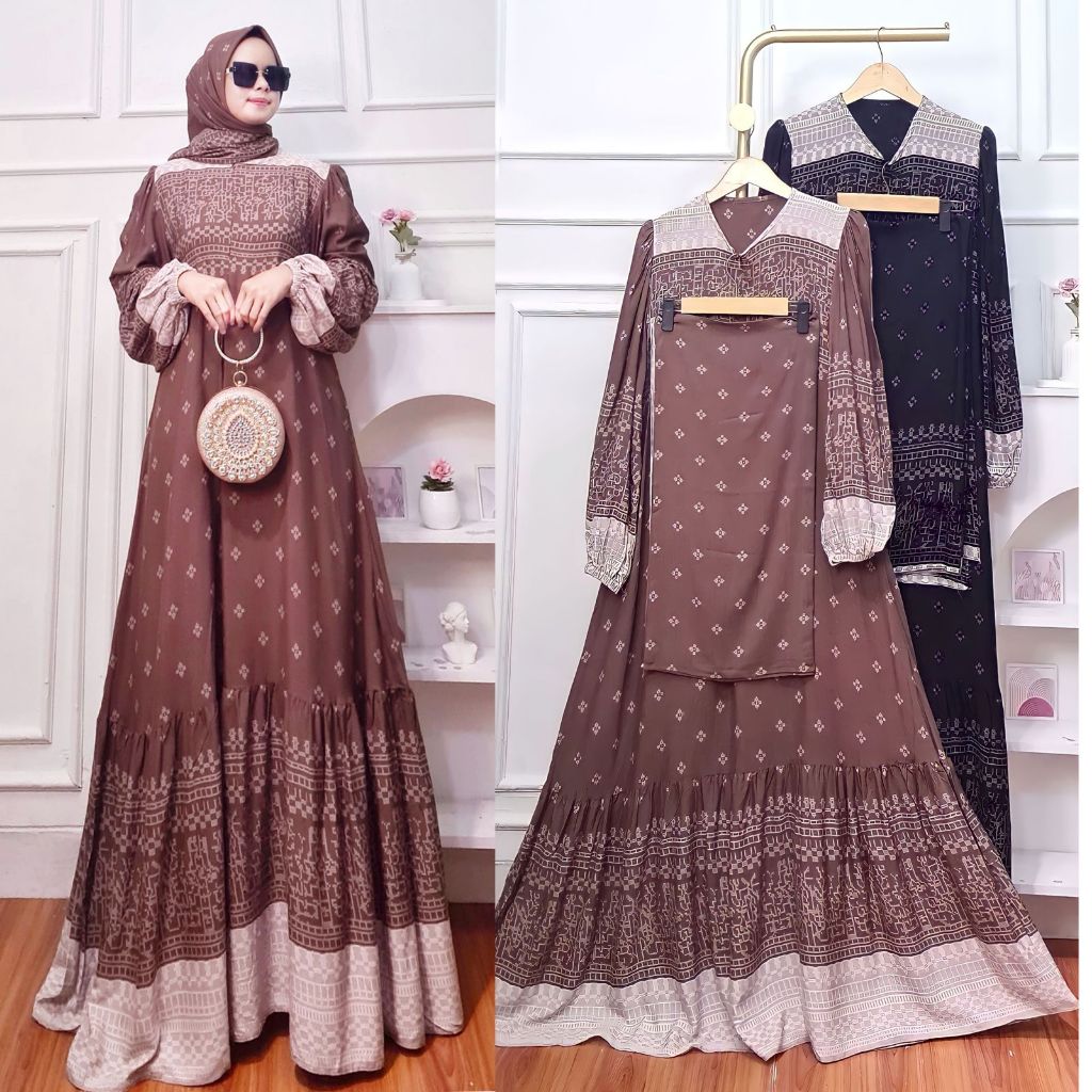 ERA.ID X Nura Collection - Katun Rayon Xera set kerudung  - Pakaian Wanita - Baju Muslim & Jumpsuit 