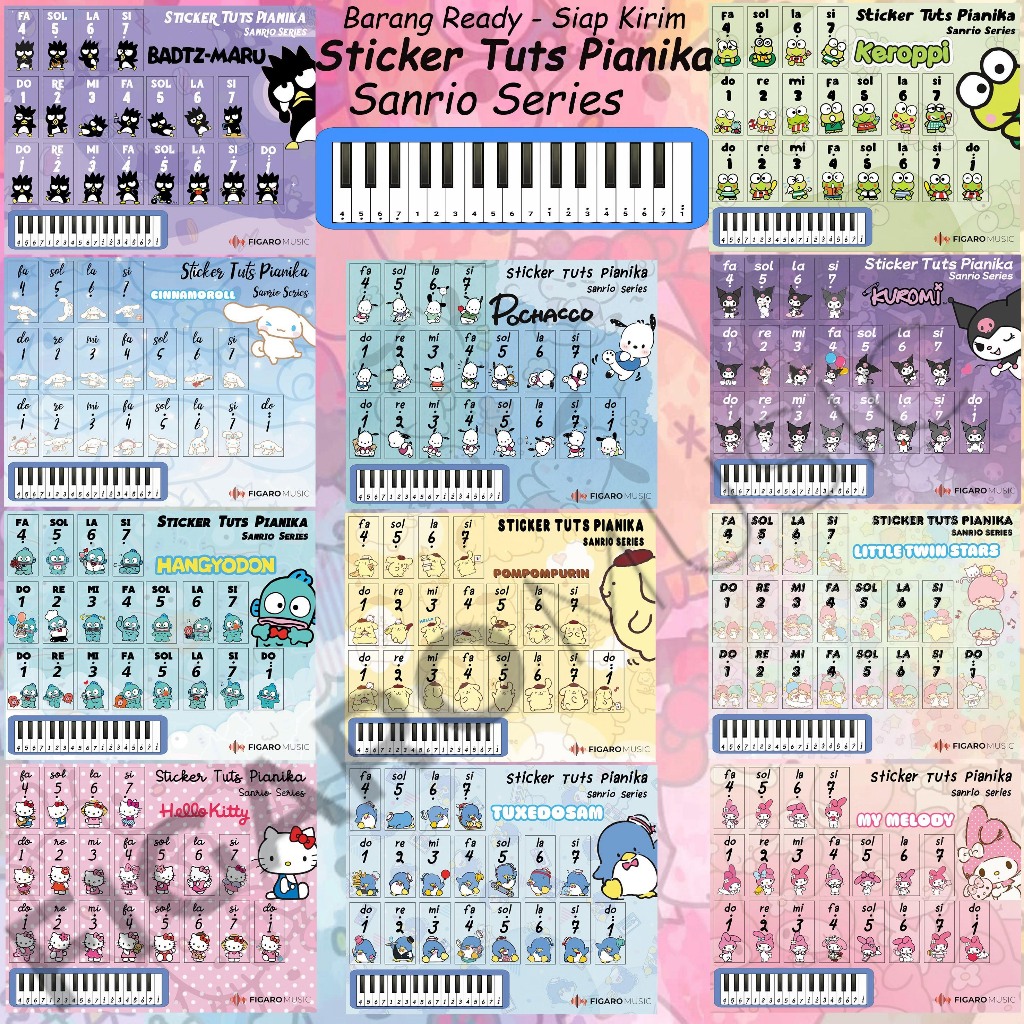

Stiker Pianika Sanrio - Sticker Tuts Pianika Melodica Seri Sanrio