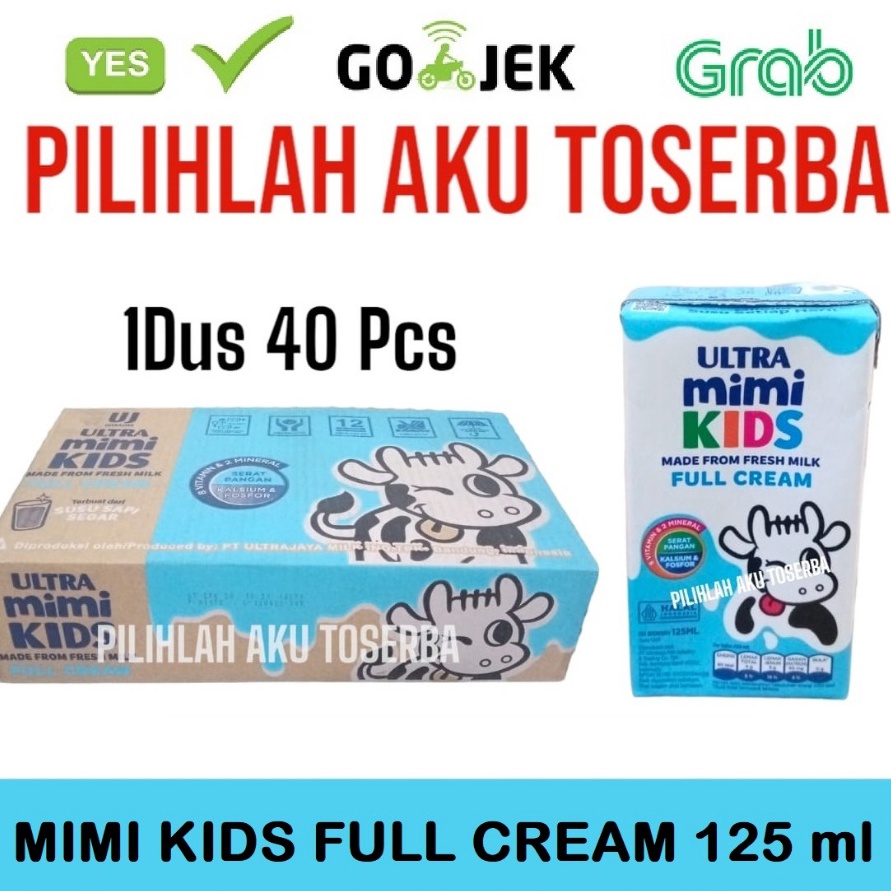 

COD Susu Ultra Mimi Kids FULL CREAM 125 ml 1 DUS ISI 4 GOJEKGRAB