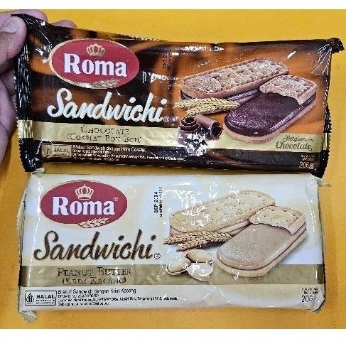 

PCS 157GR - SANDWICHI COKLAT - PEANUT / BISKUIT ROMA BON BON