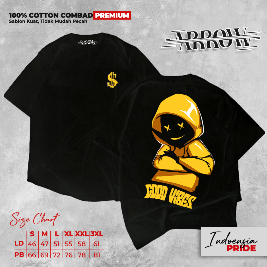 ARROW PAKAIAN PRIA WANITA KAOS OBLONG DISTRO MOTIF KAOS DISTRO PRIA WANITA BERGAMBAR AESTHETIC KEREN
