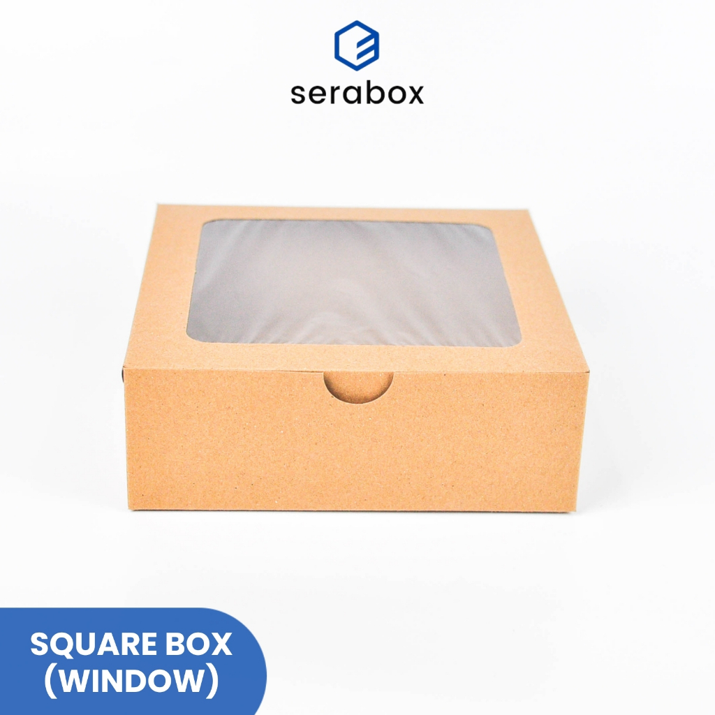 

SquareBox M/L(Window)-Kotak/Box Kue M: 16x16x6cm,L: 18x18x5.5cm @25pcs