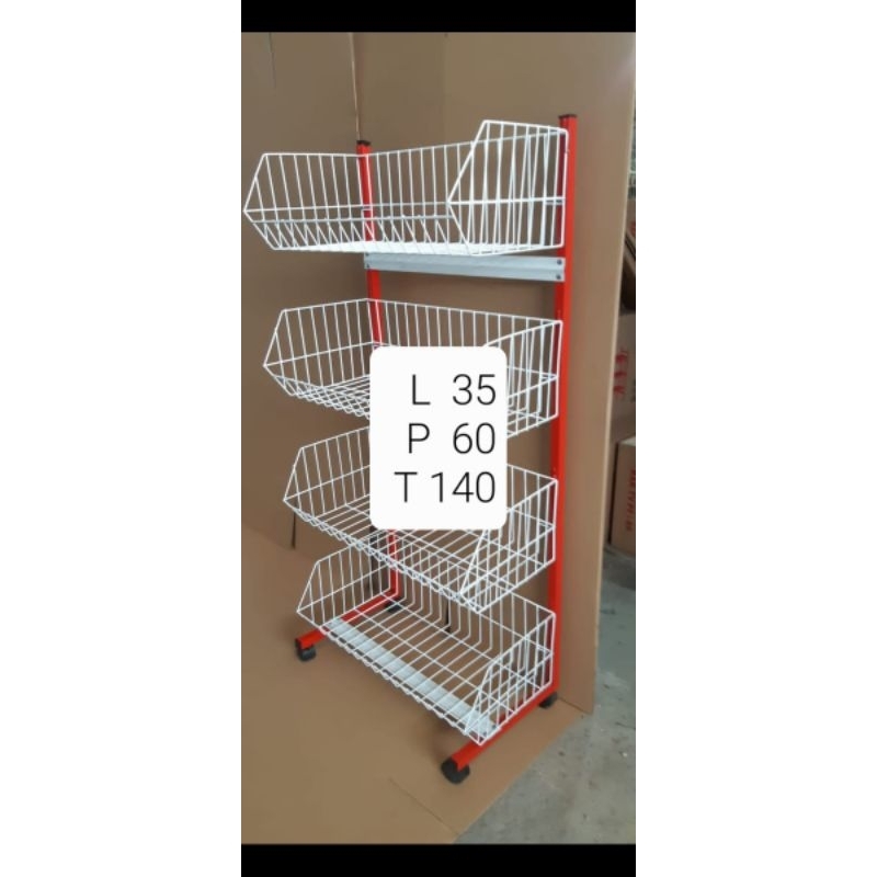 Rak Ciki Gantung 402 Susun 4 / Rak Mini Market Susun 4