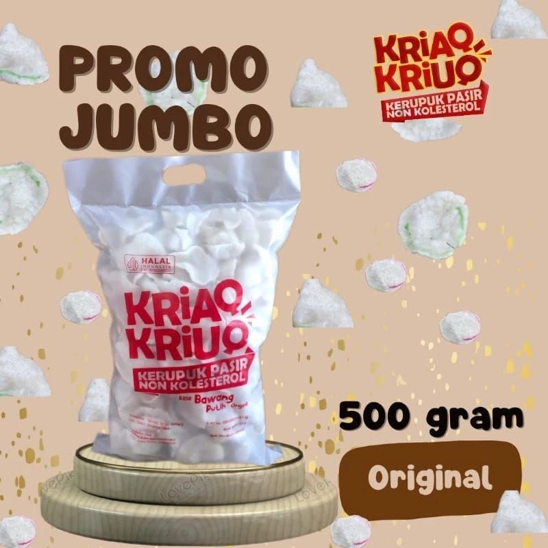 Kerupuk Kriaqkriuq Jumbo/kerupuk pasir/kerupuk non kolesterol/kerupuk upil