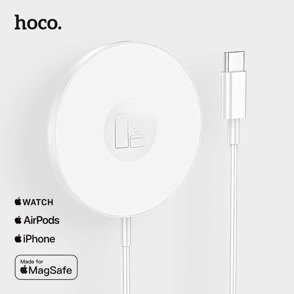 Hoco Wireless MagSafe Charger Original 15W Fast Charging Untuk iPhone Apple Watch Airpods CW50