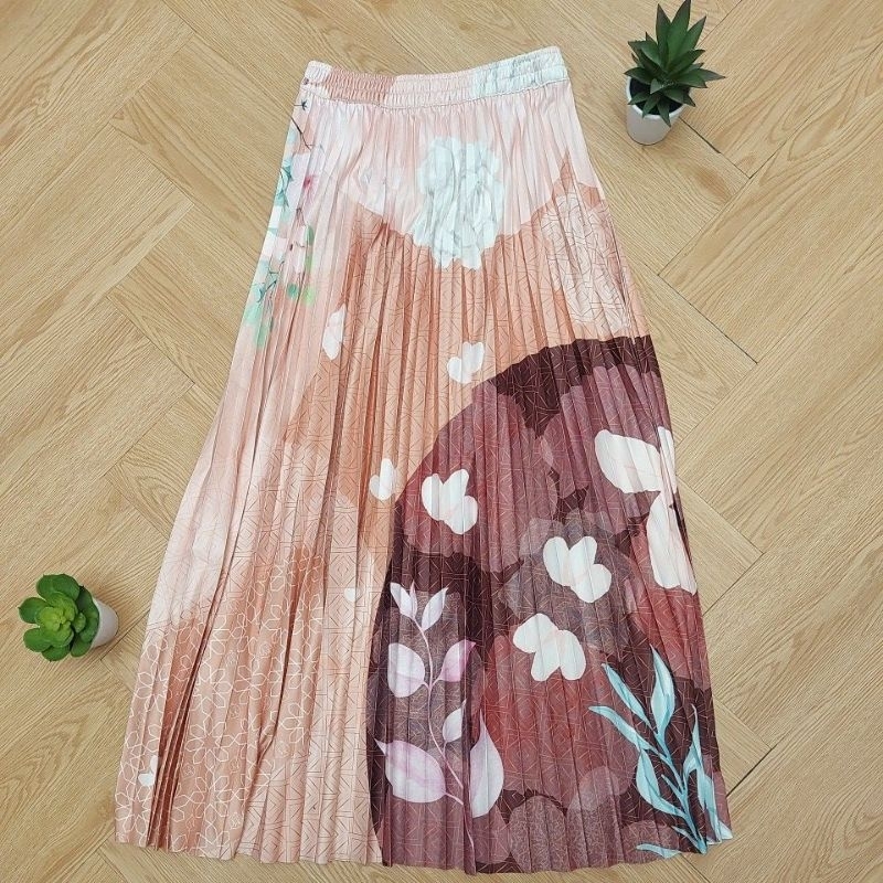 rok plisket import/rok wanita/bawahan wanita/rok plisket bunga/ rok plisket/rok plisket motif