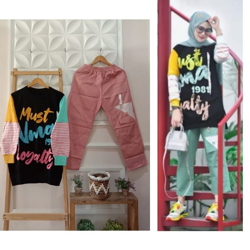 Setcel Cigaret Numia/Setelan Kekinian/Setelan Gowes/Setelan Combet Murah