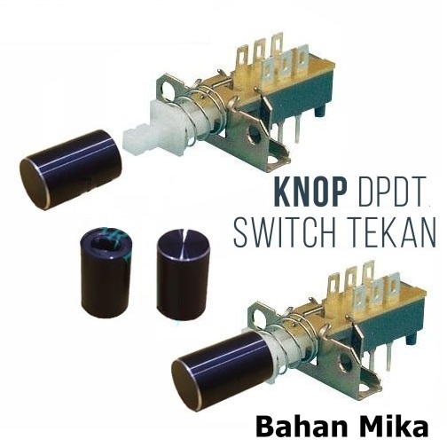 Knop Push Switch DPDT Knob Push Button Almunium Mika Tone Control