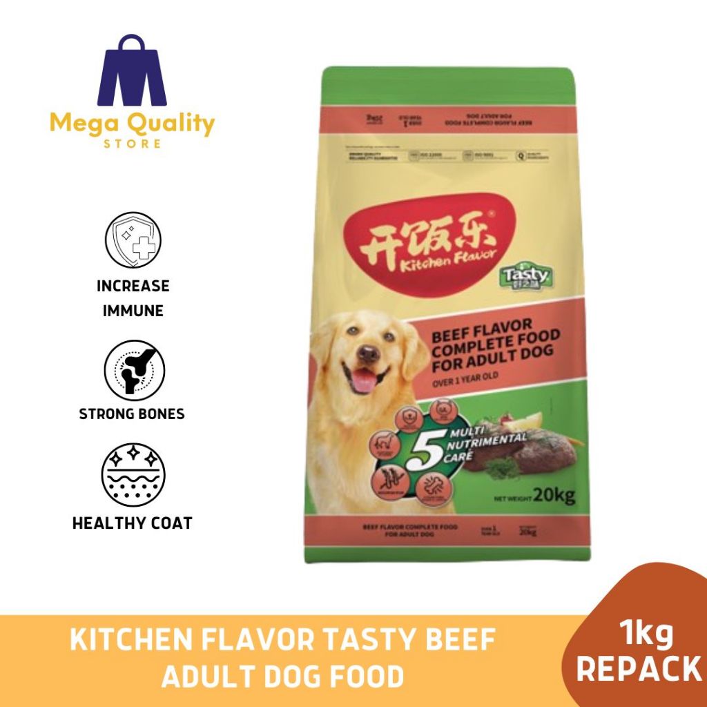 Kitchen Flavor Tasty Beef Adult Dog Food Repack 1kg