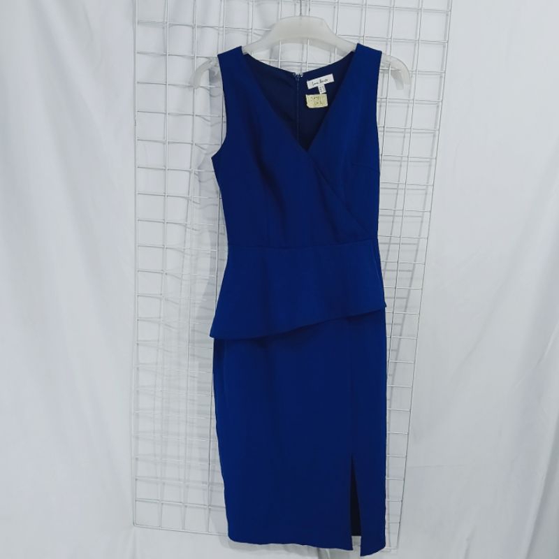 Love bonito Blue V Neck Dress