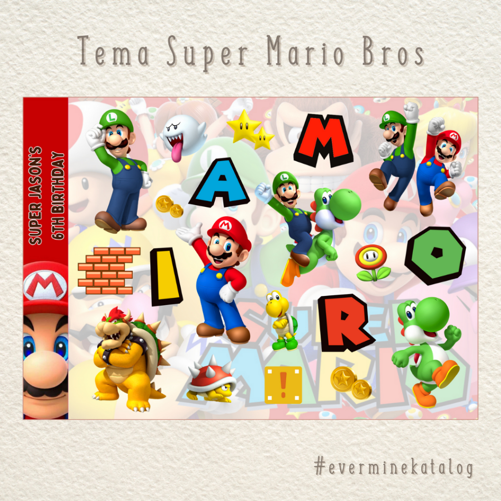 

Hampers Ulang Tahun Tema Super Mario Bros Set Sticker Label Nama Anak Tema Super Mario Bros Evermine