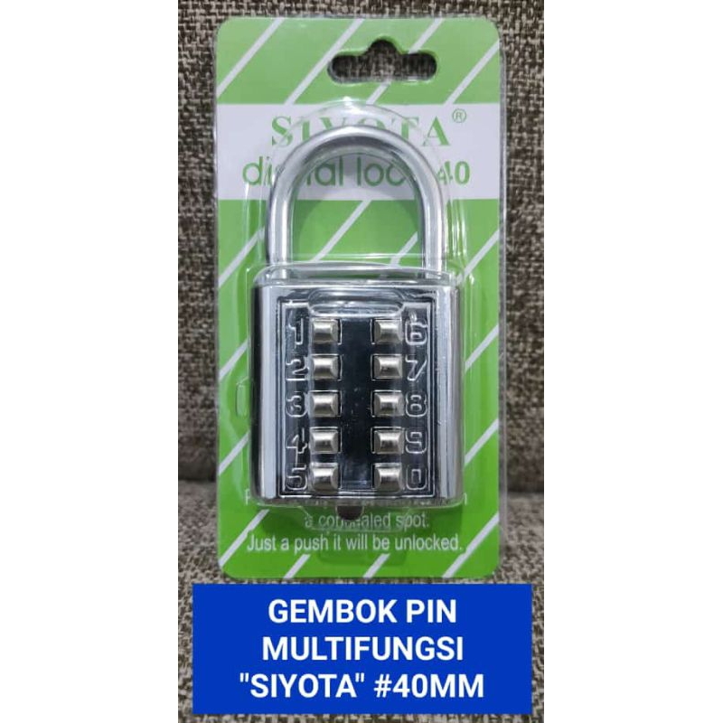 Gembok Angka Kombinasi | Gembok Pin Multifungsi | Gembok Koper 10 Digit 40mm | Gembok Pin Angka