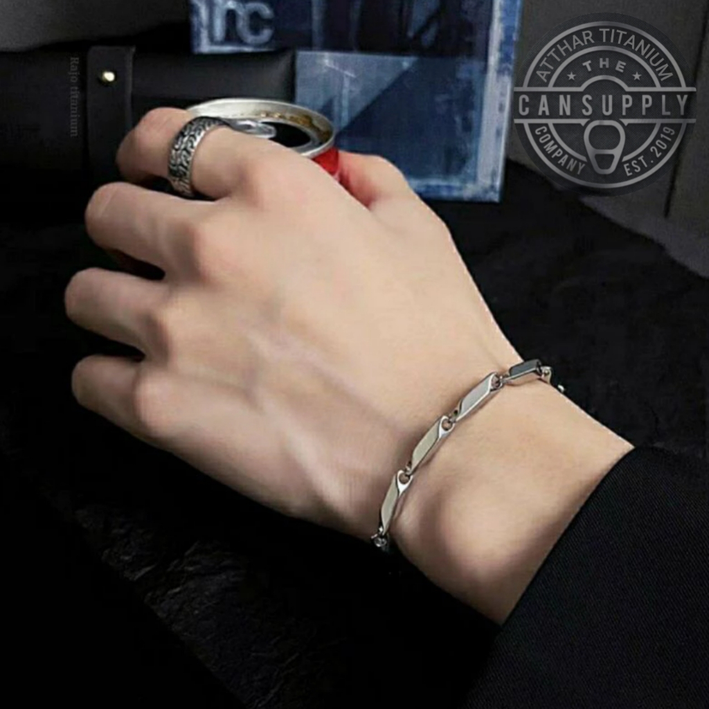 "Rantai Padi" Gelang Titanium Model Rantai Padi Pria Wanita Best Quality