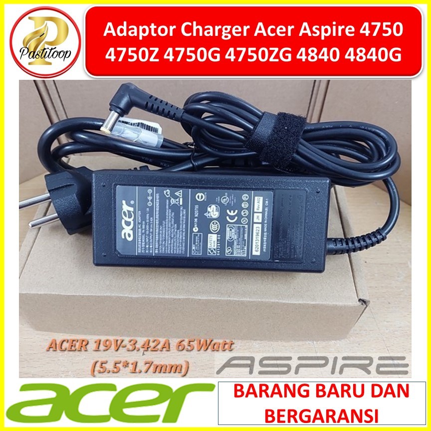 Adaptor Charger Acer Aspire 4750 4750Z 4750G 4750ZG 4840 4840G terbaru