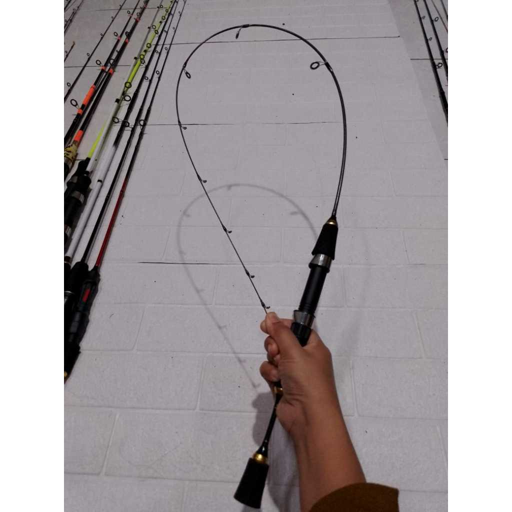 Joran udang/waderan tanpa sambungan super lentur varasi HITAM POLOS