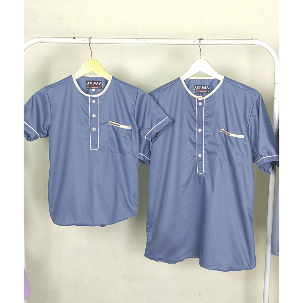 Terbaru - Denim Haza Koko Couple Pria Lengan Pendek - Atasan Couple Keluarga