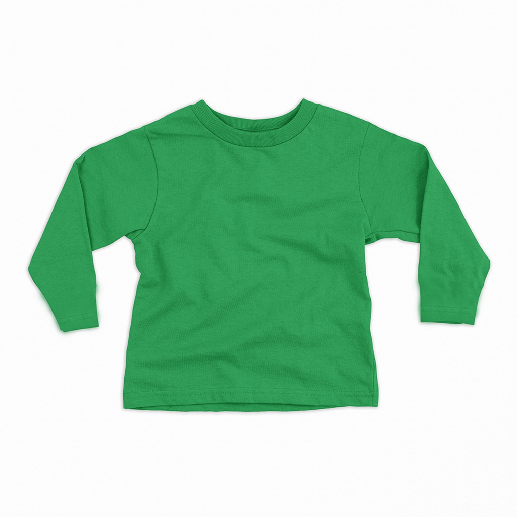 Kaos Anak Lengan Panjang Polos Hijau Green T-shirt Longsleeve Banyak Warna Color