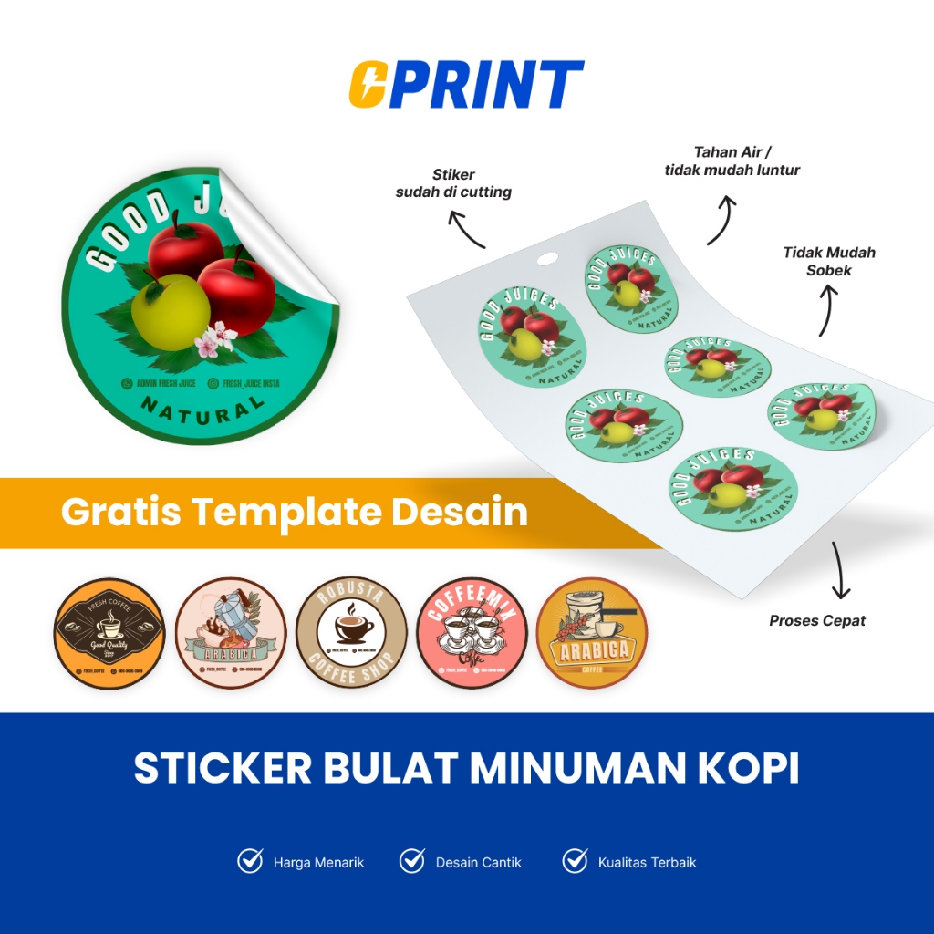 

Stiker Vinyl Susu Custom Label Minuman Jus Bulat Anti Air Free Template