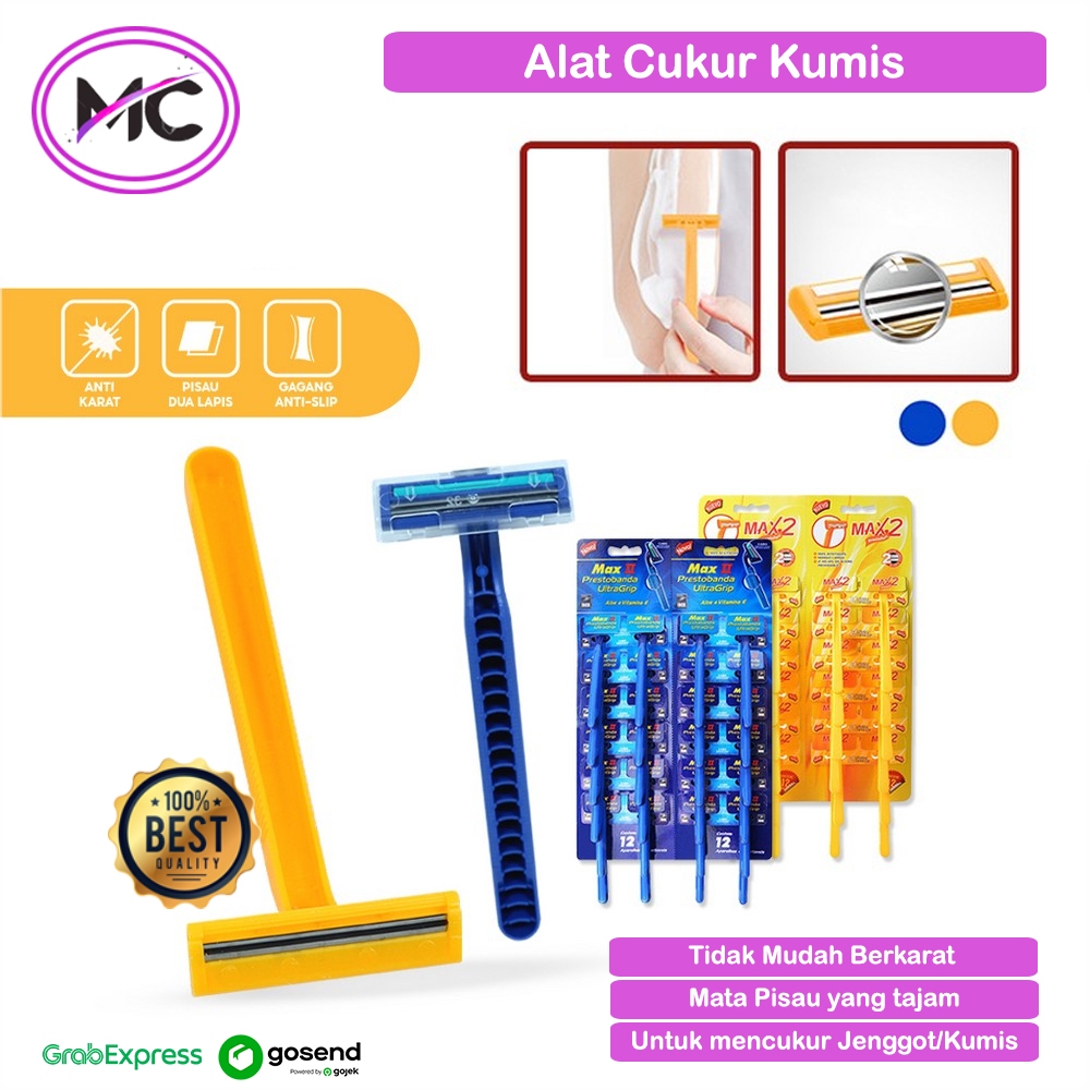 Alat Cukur Kumis Jenggot Manual 3 2 Mata Pisau Pencukur Potong Bulu ALis Ketiak Super Tajam