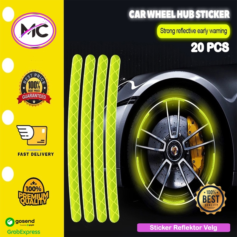 Sticker Reflektor Velg Universal Stiker Strip Emblem Velg Motor Mobil Reflective Glow In The Dark