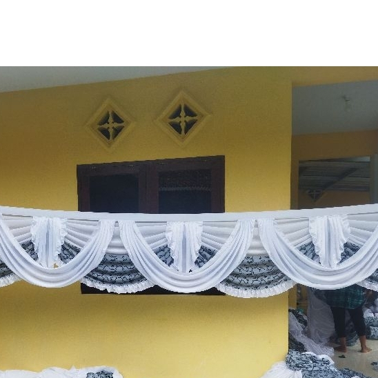 Rumbai Tenda model Selendang kombinasi batik