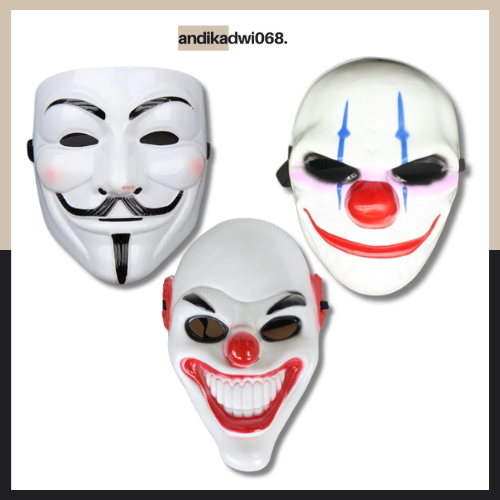 [BEST SELLER] TOPENG HACKER JOKER RANDOM / Topeng anonymous / Topeng Halloween / Topeng Joker / Tope