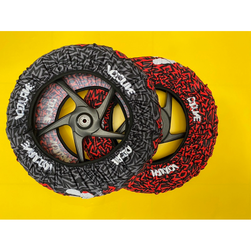 VOJOURNE -RED STRIP COVER BAN SARUNG BAN MOTOR PRINT UNIVERSAL AEROX BEAT VARIO SCOOPY MIO NMAX FINO