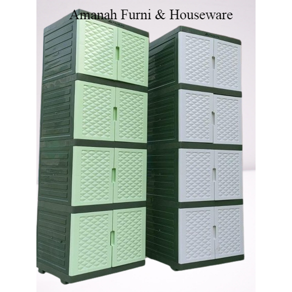 Lemari Pakaian Plastik / Lemari Barang / Lemari Buku / Lemari Plastik Tabitha susun 2
