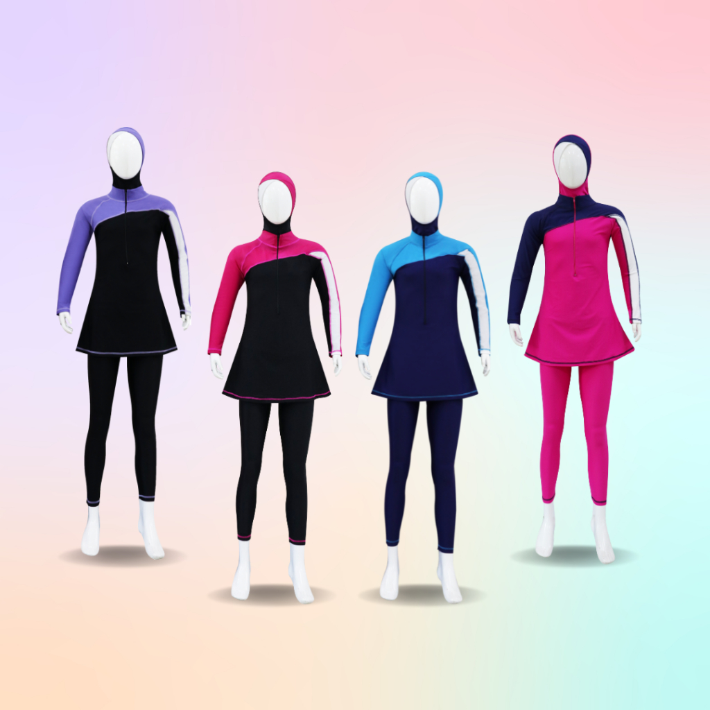 [BARU] Baju Renang Anak Perempuan Muslim Polos Model Blus Langsungan Terbaru Usia 3-11 Tahun