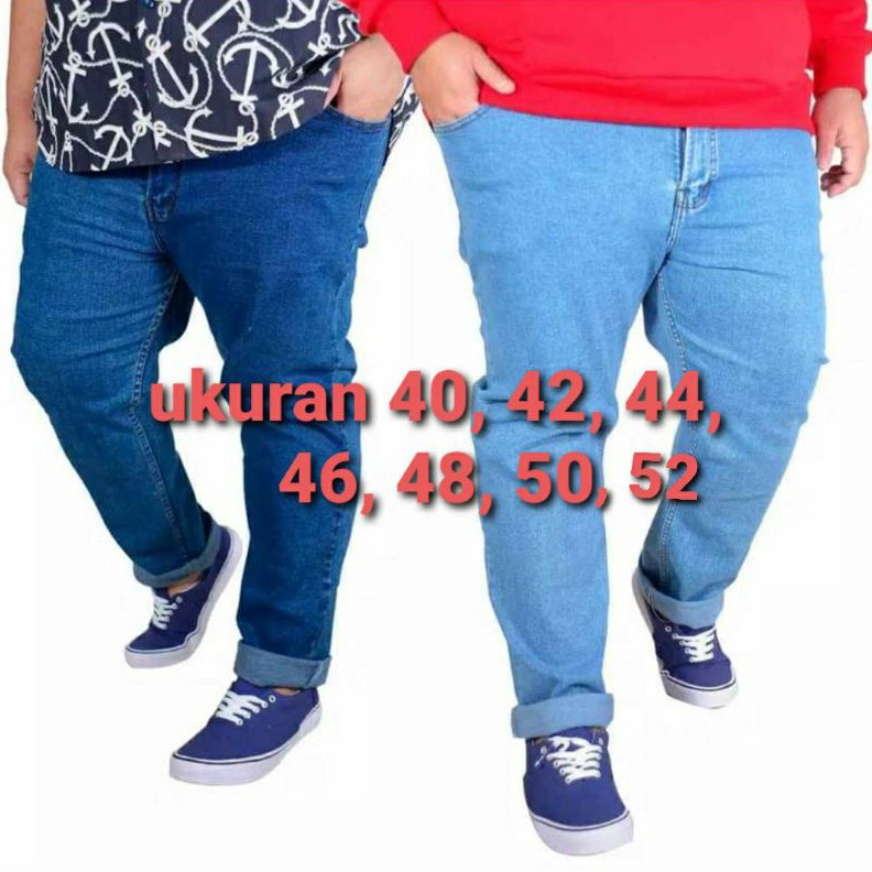 Import Terbaik CELANA JEANS JUMBO PRIA BAHAN MELARSTRETCH BIG SIZE gas
