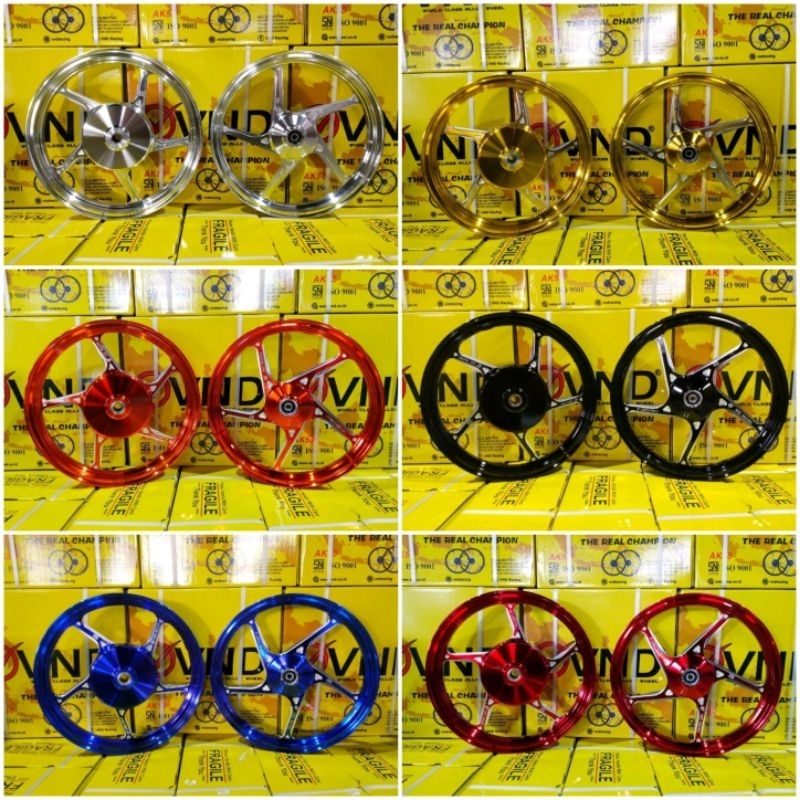 Velg VND AK55 Enkei Ring 14 Palang 5 Matic Yamaha 125 Series Mio M3 Fino 125 Mio Gear Mio S X Ride S