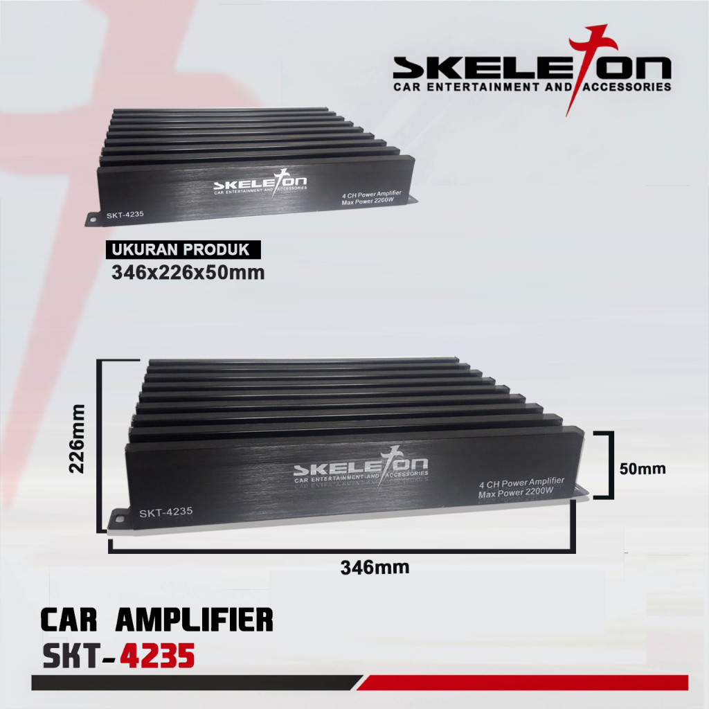Skeleton Power Amplifier 4 Channel Universal