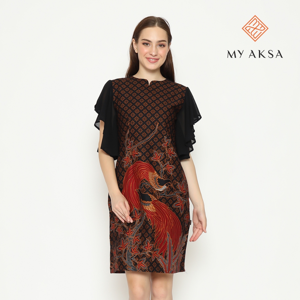My Aksa Batik Wanita Dress Furing Varsha Vernon