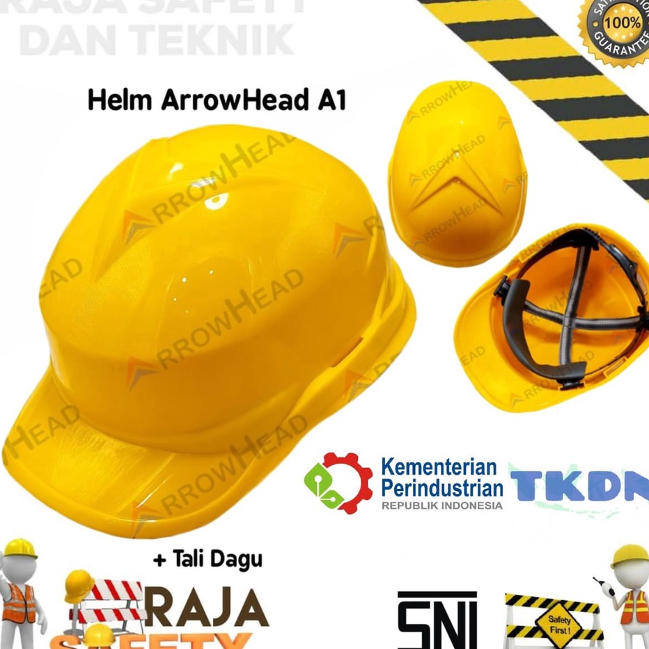 V44859 Helm Safety Proyek ArrowHead A1 SNI  Tali Dagu