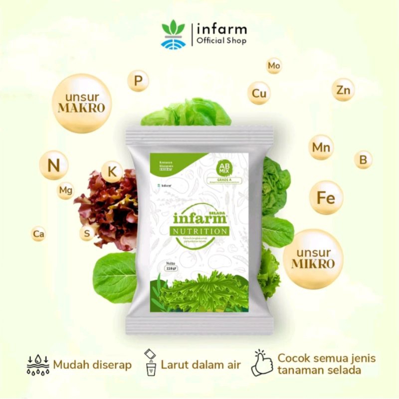 INFARM AB Mix Selada Nutrisi Hidroponik Dan Konvensional