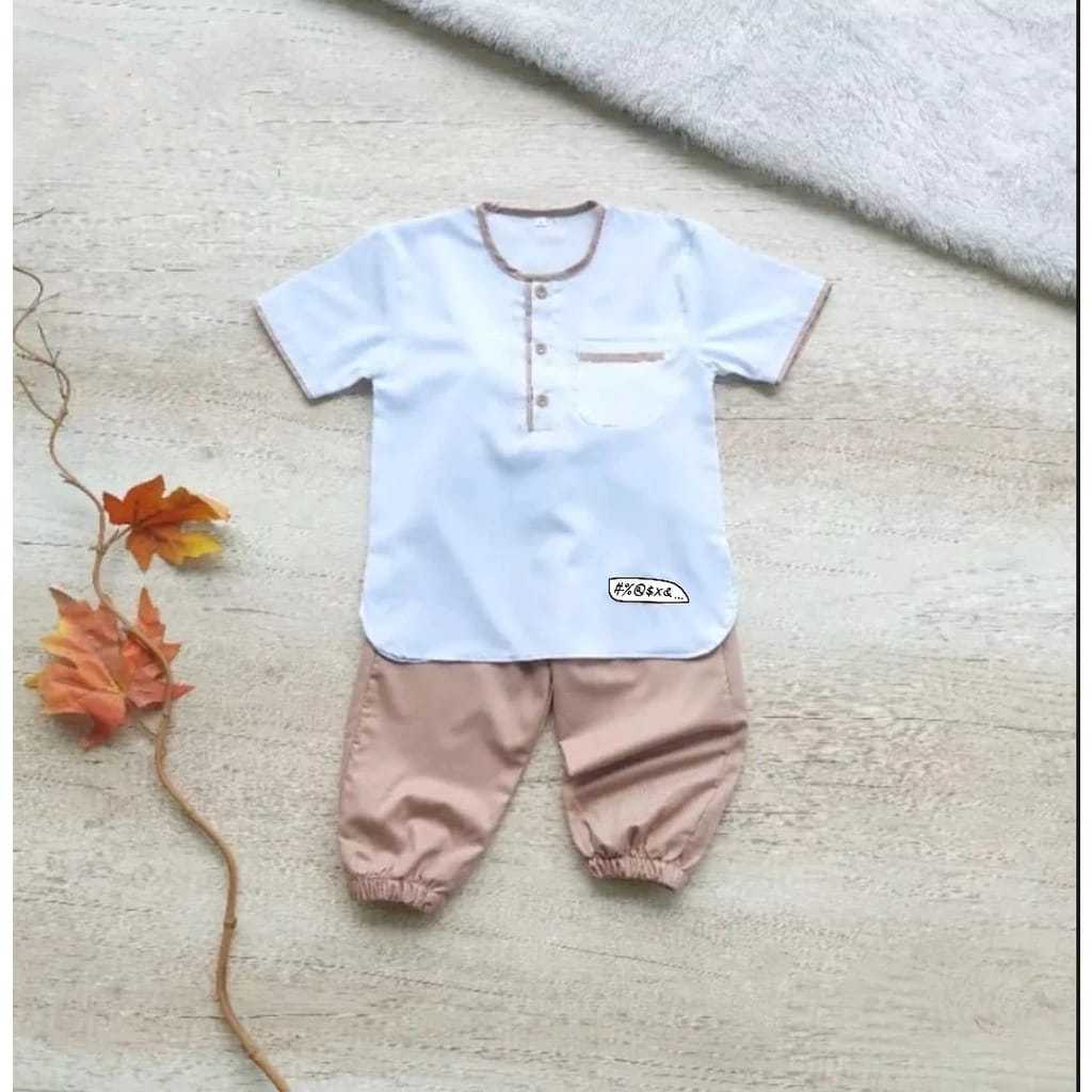 Promo-Setelan Baju Koko Jogger Anak Laki-laki Umur 1-8 Tahun//Pakaian Baju Muslim Lebaran Anak Terba