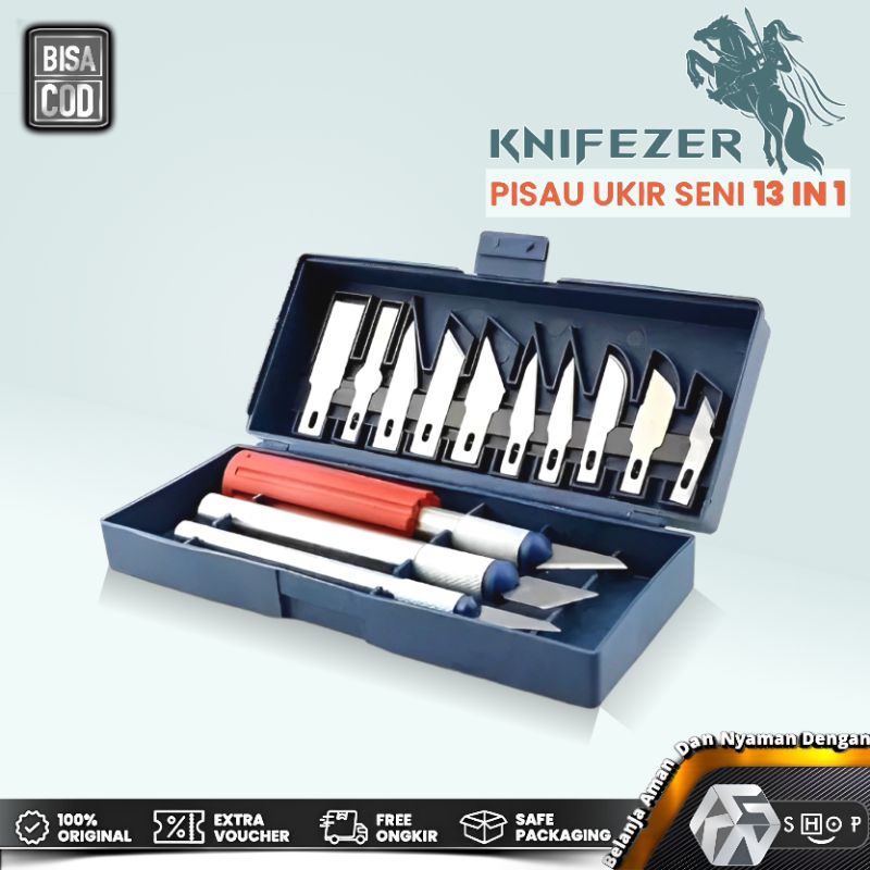 

13 in 1 Set Pisau Alat Ukir Seni Dengan 3 Handle Pisau-13PC PRECISION KNIFE SET-KNIFEZERA-003