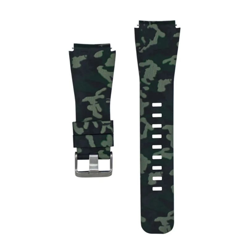 Strap Silicone Tali Jam 22mm Army Camo Camouflage Huawei Watch Gt 2 3 4 46mm 3 pro 2e - Fast Chargin