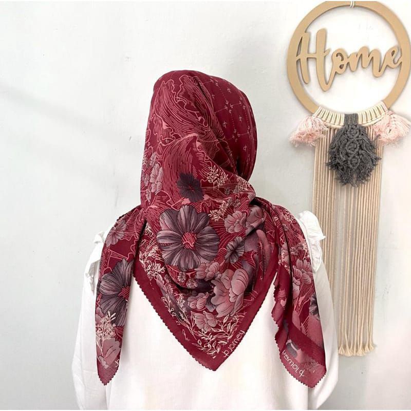 Hijab segi empat motif / Kerudung Dennay kw Voal / SEGI EMPAT MOTIF TERBARU HIJAB SEGI EMPAT MOTIF D