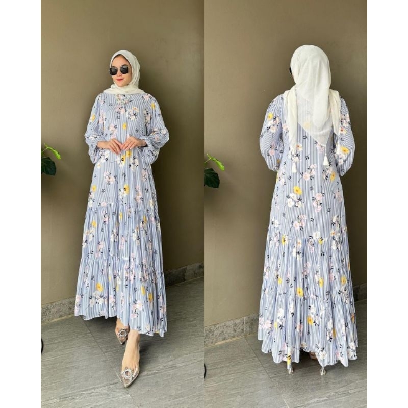 DRESS HIJAB / GAMIS SUSUN FLOWER / REMPLE SUSUN