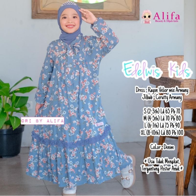 GAMIS DRESS ANAK EDELWIA, RAFELA DRESS ORIGINAL  ALIFA