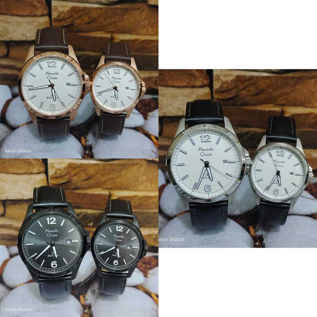Jam Couple Alexandre Christie AC1029 AC 1029 Leather Original Garansi Resmi Alexander Christie