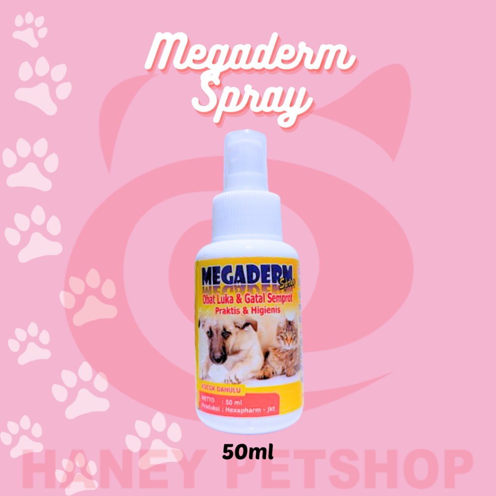 Megaderm 50Ml Obat Luar Kucing Anjing Luka Gatal Infeksi Semprot