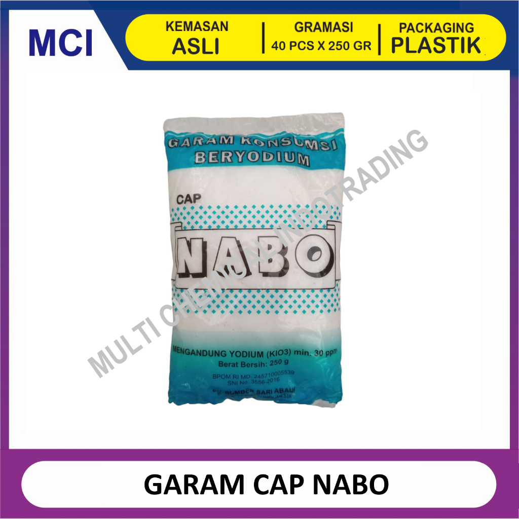 

GARAM NABO 250 GR KONSUMSI BERYODIUM - 1 BAL 40 PCS